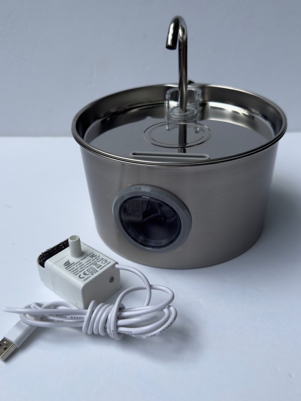 Stainless Steel Cat Water Fountain Bowl with Pump & Faucet - Picture 4 of 5